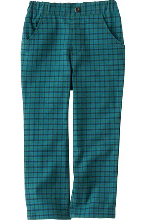 Familiar Checked cotton-blend trousers