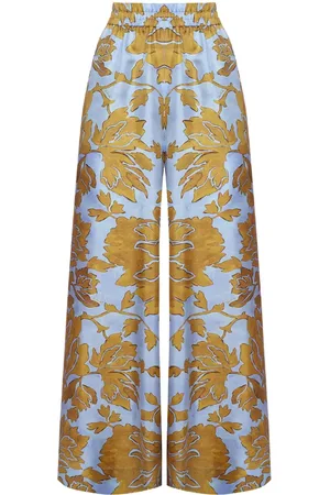 La DoubleJ Floral-print silk palazzo pants