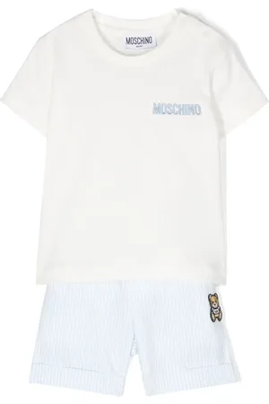 Moschino Teddy Bear-patch striped shorts set
