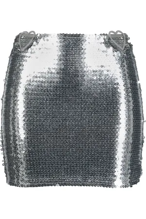 Nensi Dojaka Heart cut-out sequinned miniskirt