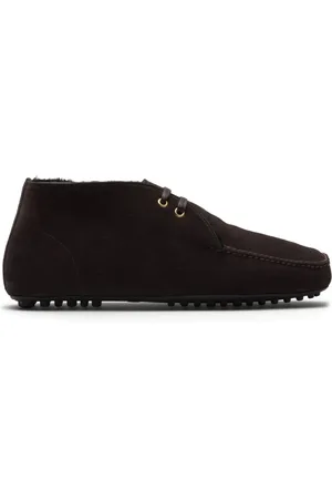CAR SHOE Fur-lined suede driving boots