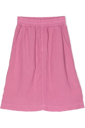 BY WALID Elasticated-waist linen skirt