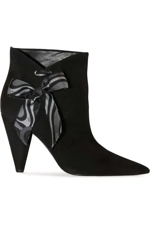 Puccini Bow-embellished suede ankle boots