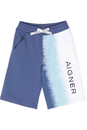 Aigner Tie-dye embroidered-logo shorts