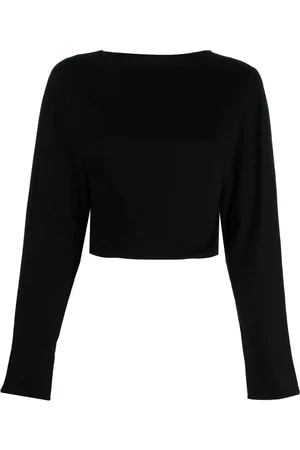 RTA V-neck long-sleeve cropped top