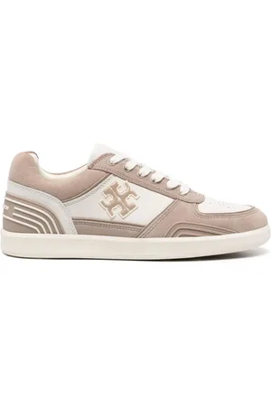 Tory Burch Clover Court panelled suede sneakers