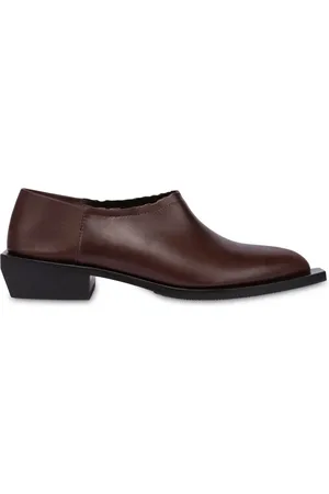 Moschino Scallop-edge leather loafers