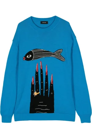 Botter Powerful Hand-intarsia cotton-cashmere jumper