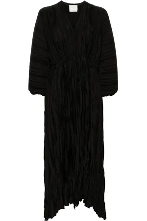 FORTE FORTE Pliss??-effect satin dress
