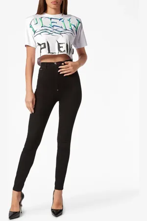 Philipp Plein Logo-print cotton crop top
