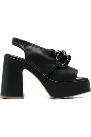 Stella McCartney Chain-link 125mm block heel sandals