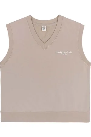 Sporty & Rich Tank logo-embroidered cotton vest