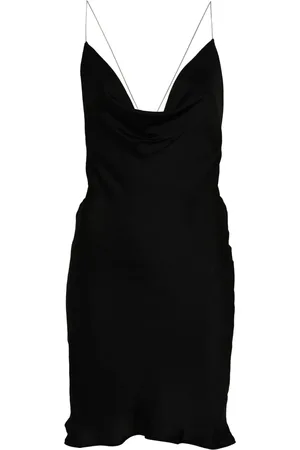 Y / PROJECT Cowl-neck satin slip dress