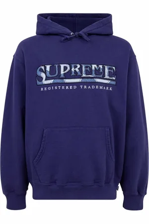 Supreme Denim-print logo hoodie