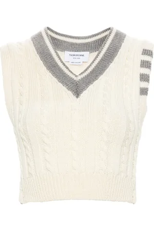 Thom Browne 4-Bar cable-knit vest