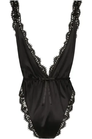 Dolce & Gabbana Lace-edge satin bodysuit
