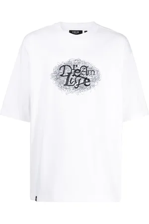 FIVE CM Slogan-print cotton T-shirt