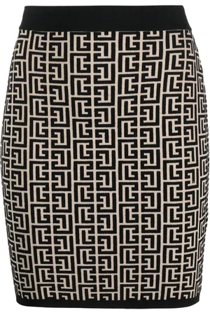 Balmain Monogram-jacquard miniskirt