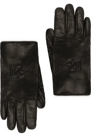 Dolce & Gabbana DG-logo embossed leather gloves