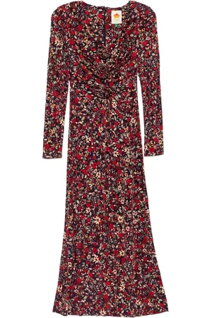 Farm Rio Long sleeve knot midi dress