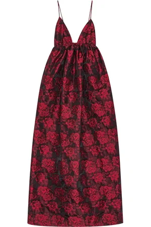 Ganni Botanical-print jacquard midi dress