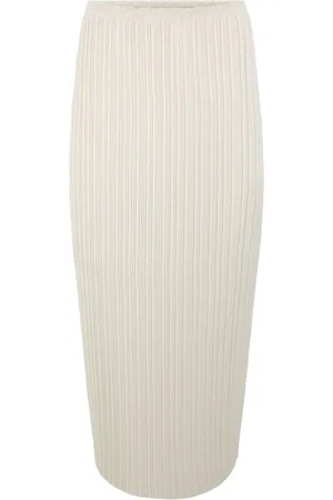Vince Pleated satin midi skirt