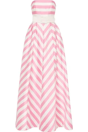 Rebecca Vallance Jocelyn striped strapless gown