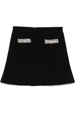 Self-Portrait Knitted embellished mini skirt