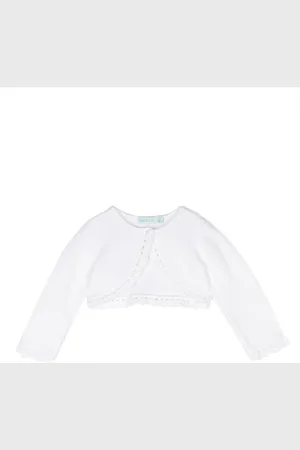 Abel & Lula Crochet-trim cropped cardigan