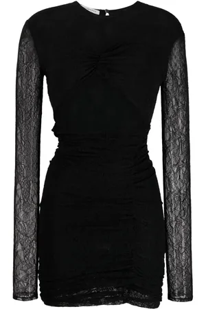 Serafini Chantilly-lace ruched minidress
