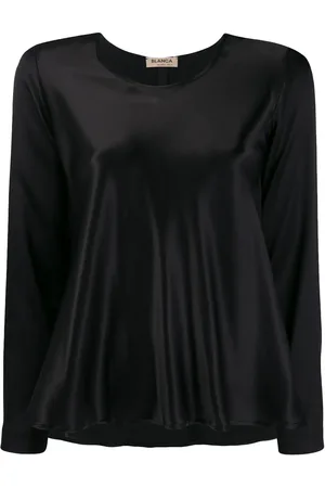 BLANCA Flared satin top