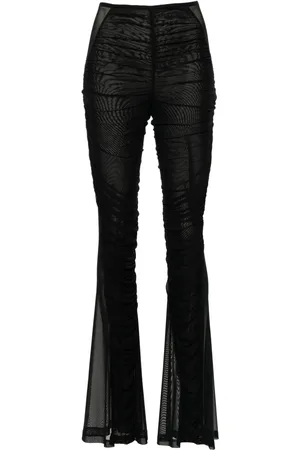 MUGLER Ruched flared trousers