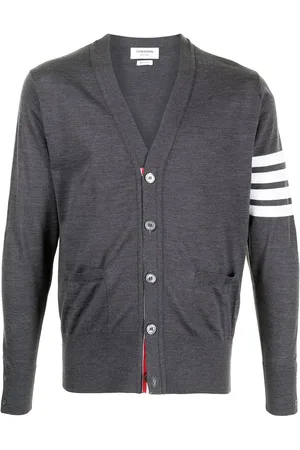Thom Browne 4-Bar V-neck merino cardigan