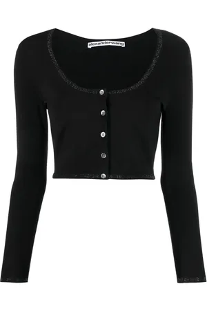 Alexander Wang Logo-trim cropped cardigan