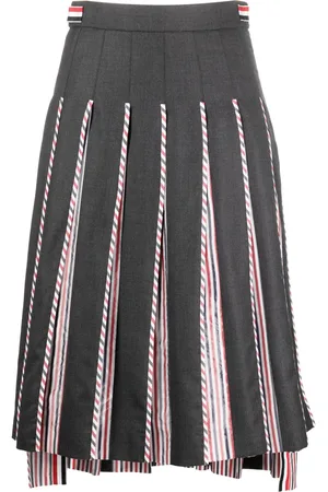 Thom Browne RWB-print pleated midi skirt
