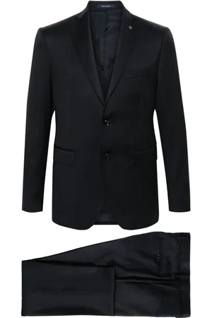 TAGLIATORE Logo-appliqu?? virgin wool single-breasted suit