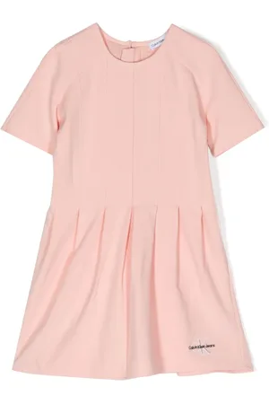 Calvin Klein Logo-embroidered pleated dress