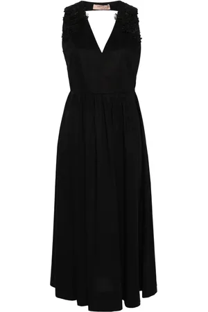Twin-Set Floral-lace cotton midi dress