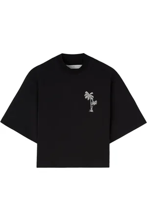 Palm Angels Palm-embroidery cropped T-shirt
