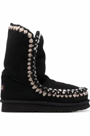 Mou Whipstitch-detail suede Eskimo boots