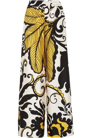La DoubleJ Marea-print palazzo trousers