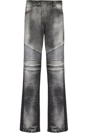 Balmain Ribbed-knee biker jeans