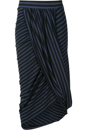 Uma Raquel Davidowicz Striped draped midi skirt