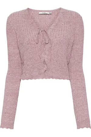 B+AB Cropped wool-blend cardigan