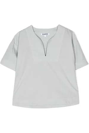 Kindred Split-neck short-sleeve blouse