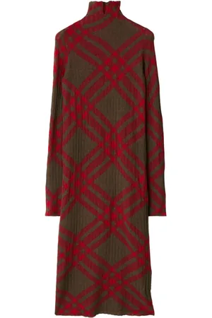 Burberry Checkered wool blend shift dress