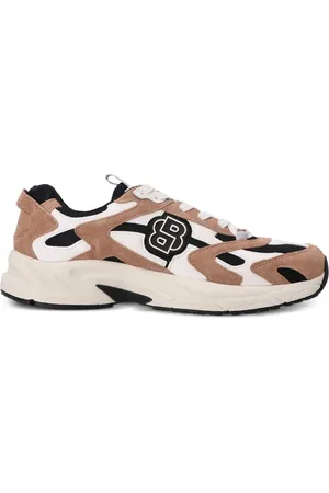HUGO BOSS Suede-trimmed mesh sneakers