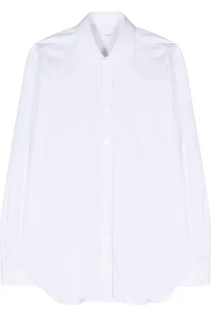 BARBA Spread-collar cotton-blend shirt