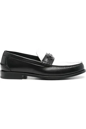 VERSACE Medusa-plaque colourblock loafers