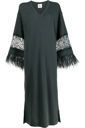 Paula Floral-lace detail knitted dress